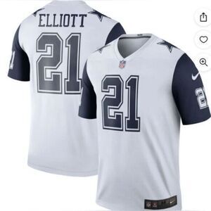 EUC NIKE NFL Unisex White Dallas Cowboys Ezekiel Elliott Color Rush Jersey Large